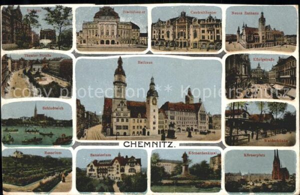 Chemnitz Rathaus Königstrasse Waldschänke Theate