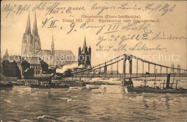 Koeln Rhein Hängebrücke