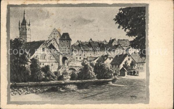 Bad Wimpfen Burgviertel Alt-Wimpfen Zeichnung Bahnp