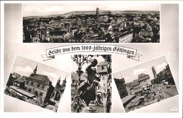 Goettingen Niedersachsen Rathaus Marktplatz Gänseliesel