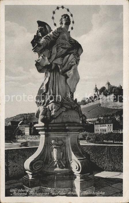 Wuerzburg Patrona Franconiae Alte Mainbrücke