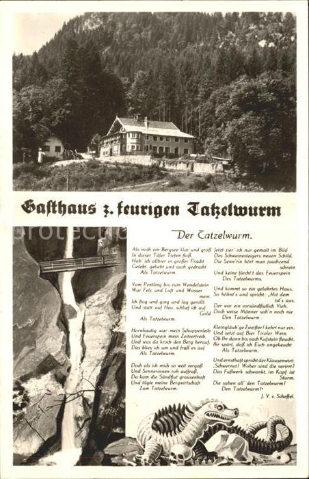 Oberaudorf Gasthaus Zum feurigen Tatzelwurm Gedich