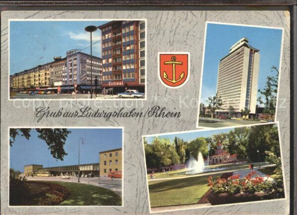 Ludwigshafen Rhein Ludwigstrasse BASF-Hochhaus Bahnhof Ebe