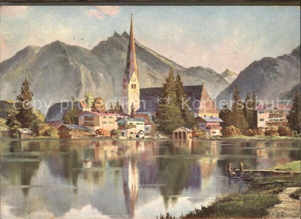 Egern Tegernsee Künstlerkarte H. Lang