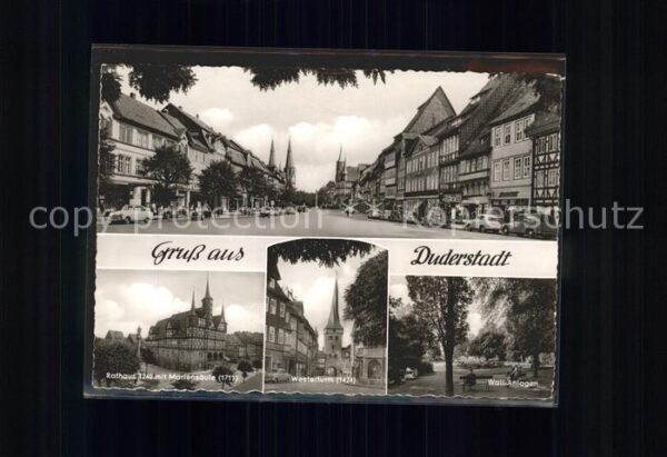 Duderstadt Rathaus Mariensäule Westerturm Wall-Anl
