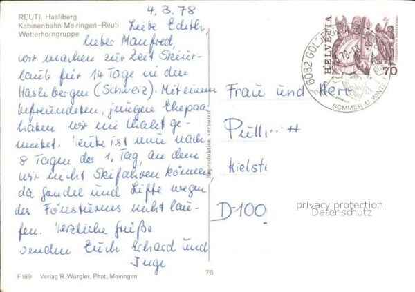 Seilbahn Meiringen-Reuti Hasliberg Wetterhorngru – Bild 2