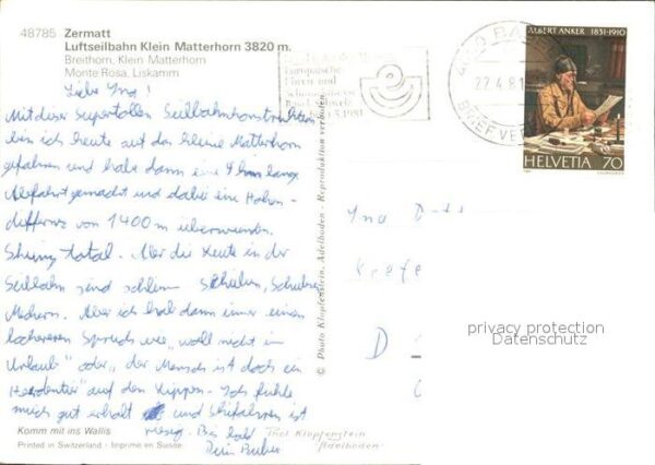 Seilbahn Klein Matterhorn Zermatt Breithorn Mont – Bild 2