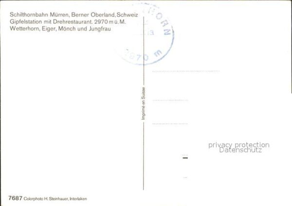 Seilbahn Schilthorn Mürren Berner Oberland Gipfe – Bild 2