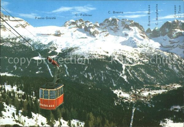 Seilbahn Pradalago Dolomiti di Brenta Madonna di