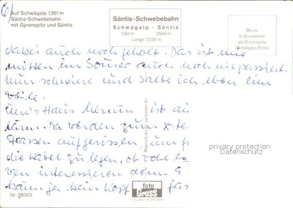 Seilbahn Säntis Schwägalp Gyrenspitz – Bild 2
