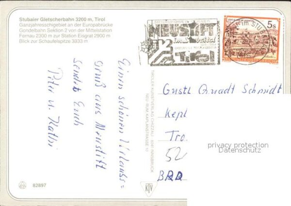 Seilbahn Stubaier Gletscherbahn Tirol Mittelstat – Bild 2