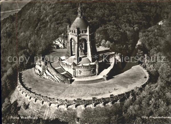 Porta Westfalica Kaiser-Wilhelm-Denkmal Fliegeraufnahme