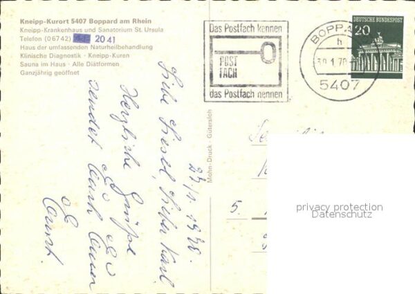 Boppard Rhein Kneipp-Krankenhaus Sanatorium St. Ursul – Bild 2