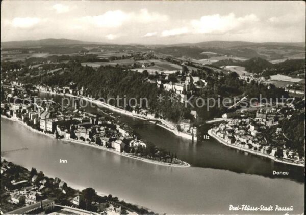Passau Fliegeraufnahme Donau Inn Ilz