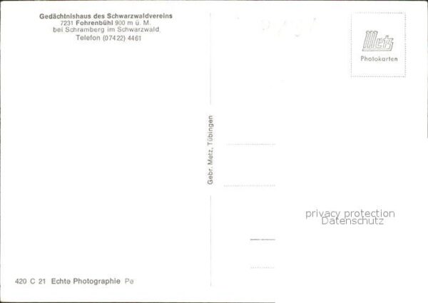 Fohrenbuehl Gedächtnishaus Schwarzwaldverein – Bild 2
