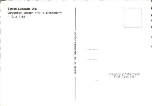 Lubowitz Lubowice Schloss Lubowitz Spendenkarte – Bild 2