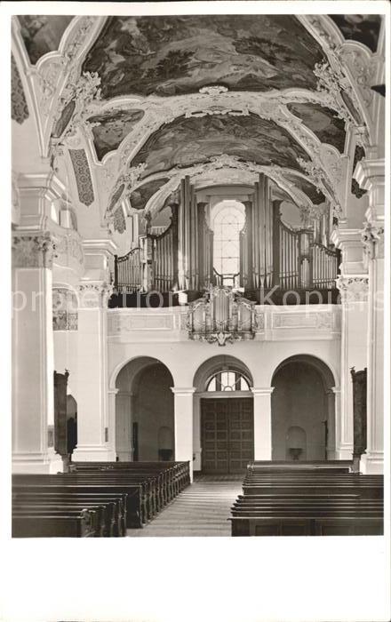 Beuron Donautal Erzabtei Blick zur Orgel Fresken