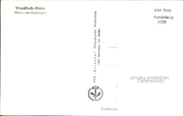 Wendisch Rietz Haus am Glubigsee Handabzug – Bild 2