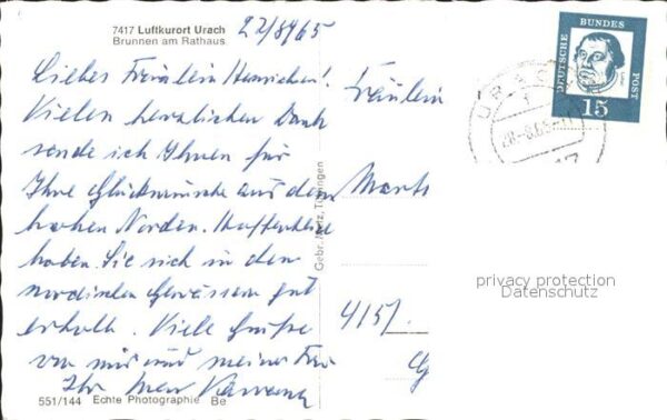 Bad Urach Brunnen am Rathaus Fachwerkhaus – Bild 2