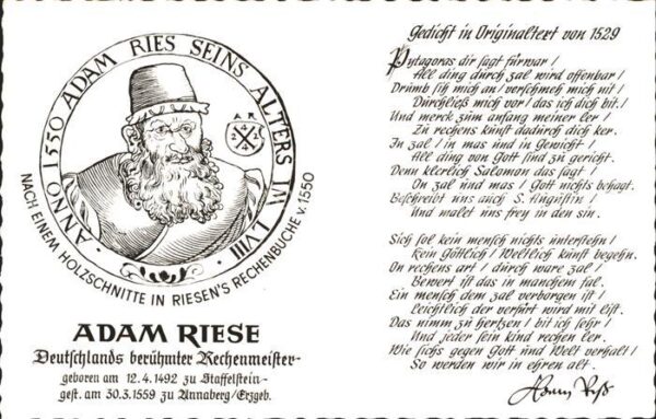 Staffelstein Adam Riese Rechenmeister Holzschnitt Ge