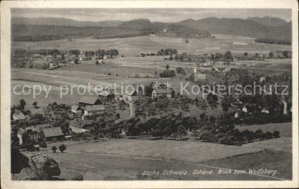 Schoena Elbe Panorama Blick zum Wolfsberg