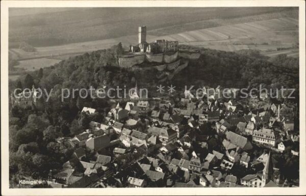 Koenigstein Taunus Burgruine Fliegeraufnahme