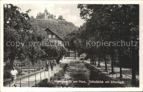 Wernigerode Harz Schlossblick mit Zillierbach