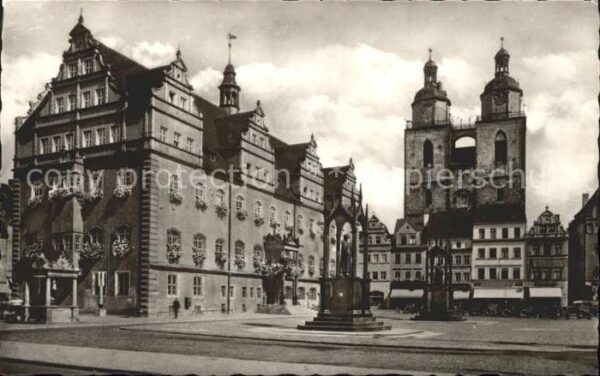 Wittenberg Lutherstadt Marktplatz Rathaus Stadtkirche Lutherst