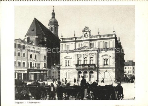 Troppau Sudetengau Stadttheater Pferdekutsche Jahrweiser S