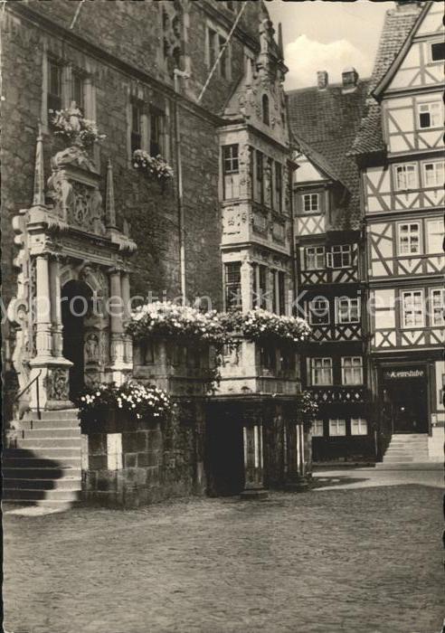 Hannoversch Muenden Portal und Erker des Rathauses 17. Jhdt