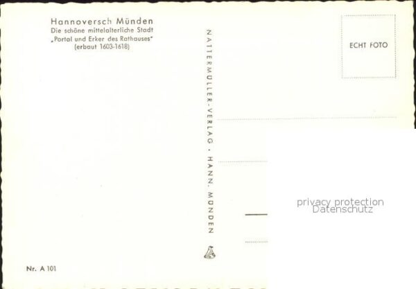 Hannoversch Muenden Portal und Erker des Rathauses 17. Jhdt – Bild 2