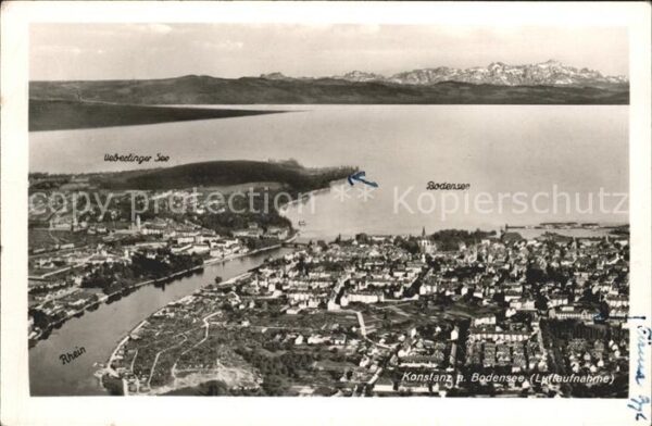 Konstanz Bodensee Fliegeraufnahme Rhein Überlinger See