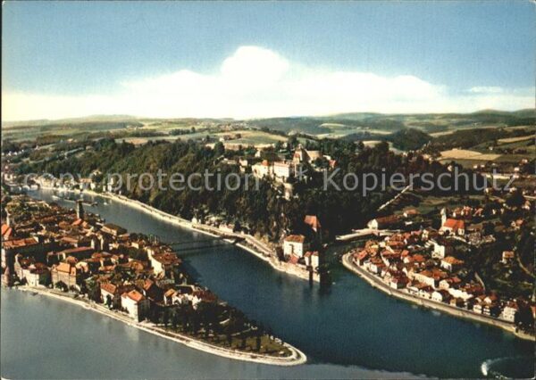 Passau Fliegeraufnahme Donau Inn Ilz