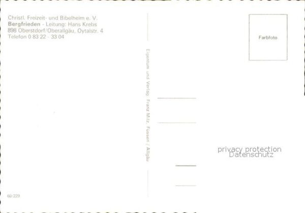Oberstdorf Bergfrieden Christ. Freizeit- Bibelheim – Bild 2