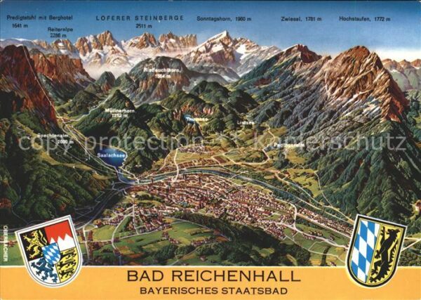Bad Reichenhall Panoramakarte Loferer Steinberge Zwiese