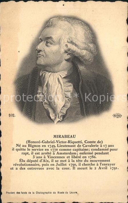 Persoenlichkeiten Mirabeau Honore Gabriel Victor de Rique