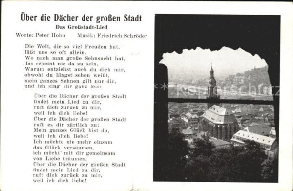 Liederkarte Über die Dächer der grossen Stadt
