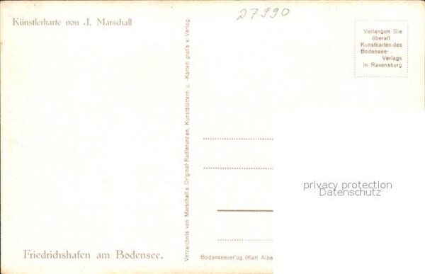 Kuenstlerkarte J. Marschall Friedrichshafen am Bodense – Bild 2