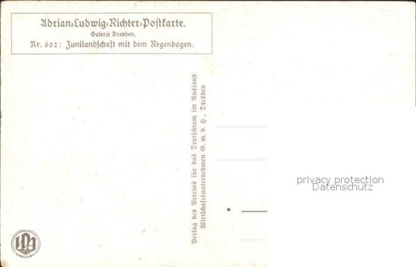 Kuenstlerkarte Adrian Ludwig Richter Junilandschaft mi – Bild 2