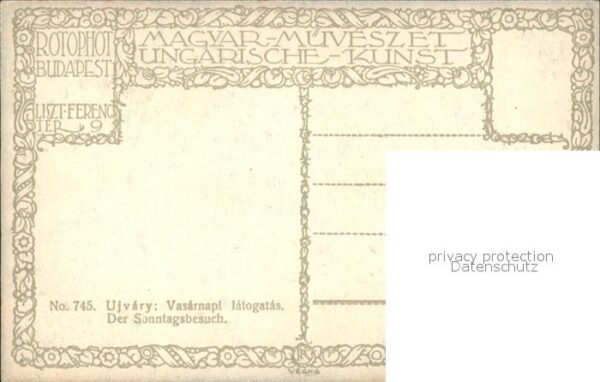 Kuenstlerkarte Ujvary Vasarnapi latogatas Nr. 745 Der – Bild 2