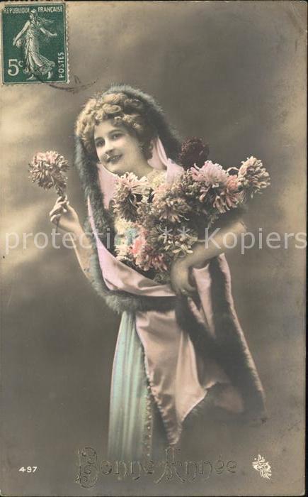 Neujahr Frau Blumen