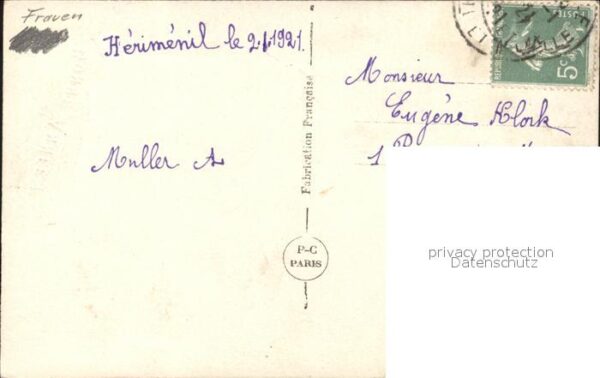 Foto PC Paris Nr. 129 Frau Rosen Kopfschmuck Muff Winterm – Bild 2