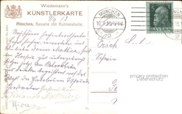Verlag Wiedemann WIRO Nr. 2163 München Bavaria Ruhmeshalle – Bild 2