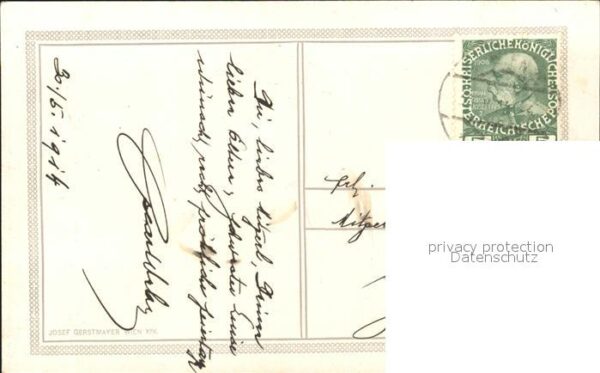 Jagd Künstlerkarte Friedrich Gauermann Rückk – Bild 2
