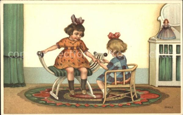 Kinder Child Enfants Mädchen Maniküre Puppe Litho