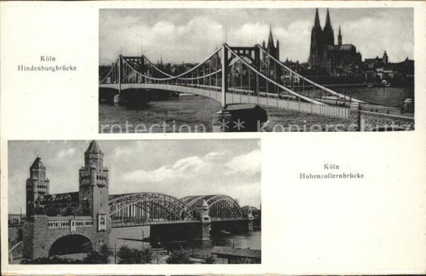 Bruecken Bauwerke Köln Hindeburgbrücke Hohenzollernbrücke