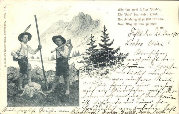 Kinder Child Enfants Berg Axt Gedicht P.W.