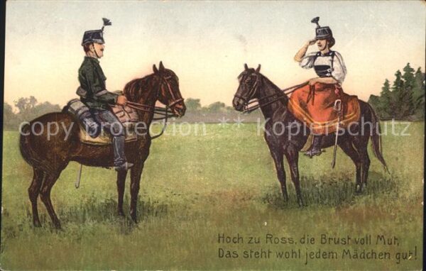 Militaria Pferde Soldat Frau Gedicht Spruch