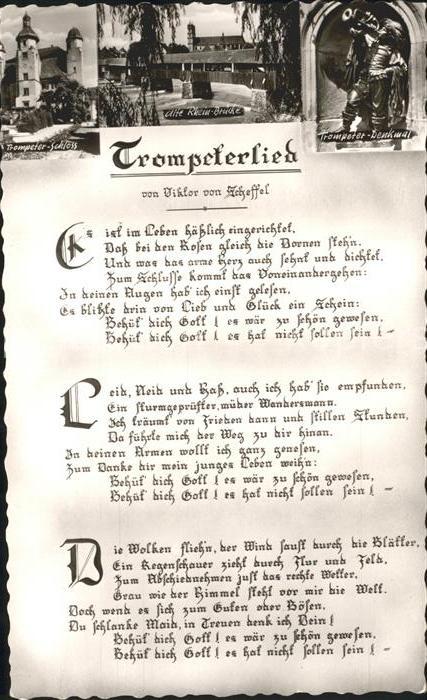 Trompeter Scheffel Trompeterlied Denkmal Schloss Alte Rhei