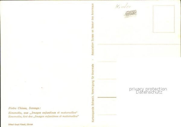 Kuenstlerkarte Pietro Chiesa Simonella Spendenkarte An – Bild 2